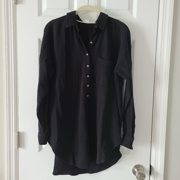 Pilcro Crinkle Cotton Button Down - Picture 1 of 7